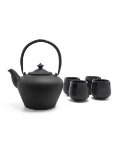 Teekanne Chengdu Gusseisen + 4 Cups schw.