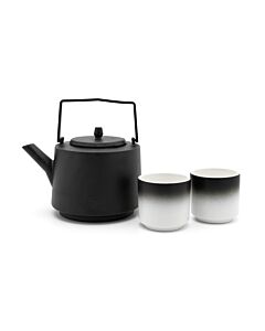 Tee-Set Hubei 1,2L schwarz mit 2 Bechern