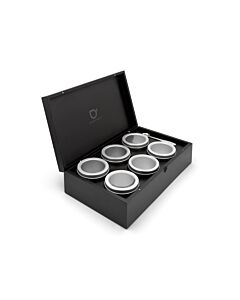 Teebox+6 Teedosen rund &Messlöffel schwarz