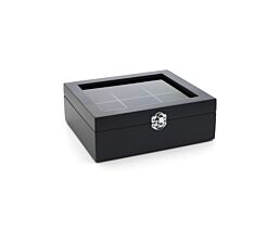 Teebeutelbox 6 Fächer mit Fenster schwarz